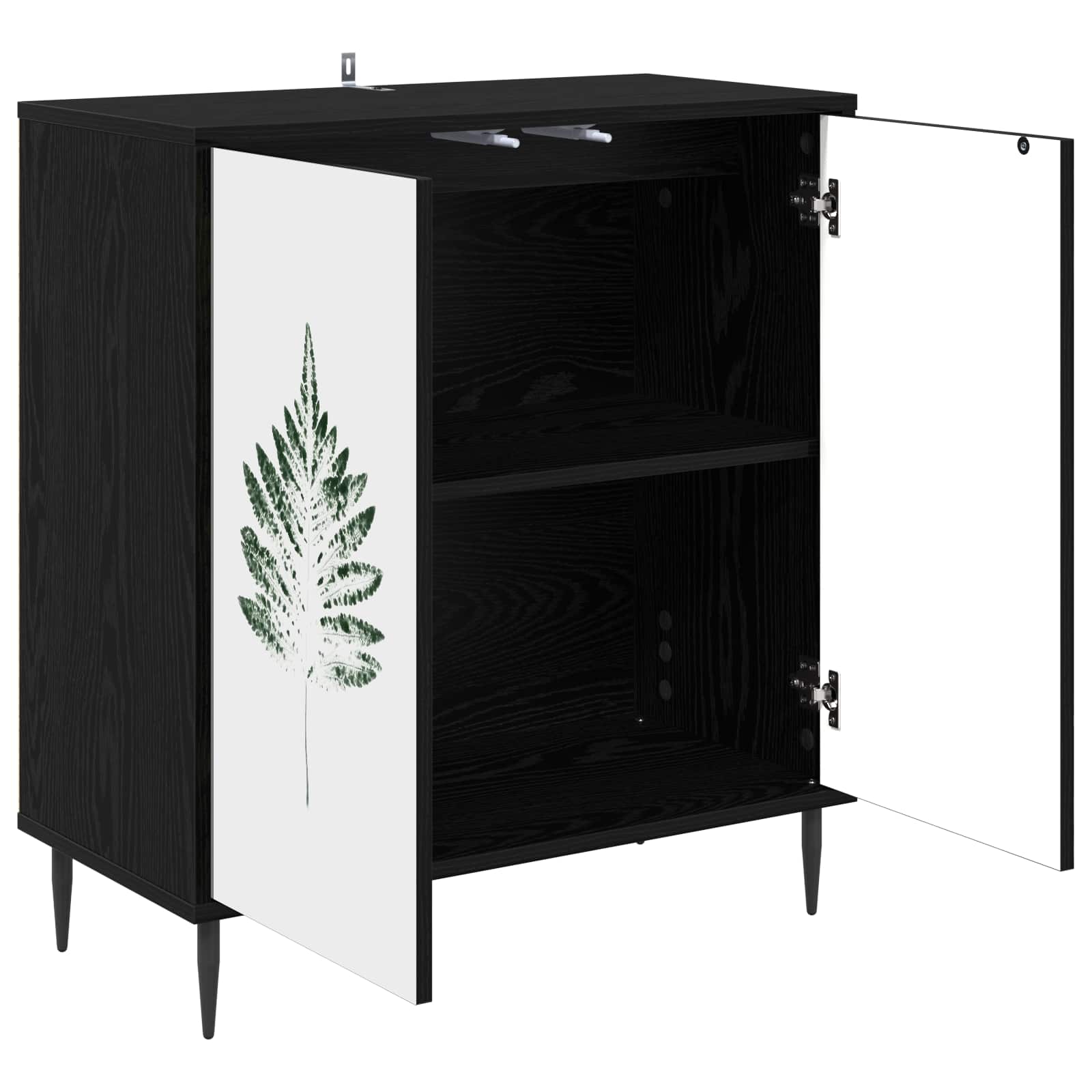 vidaXL Bufet HANAU Czarny dąb 69 x 33 x 76 cm Drewno inżynieryjne