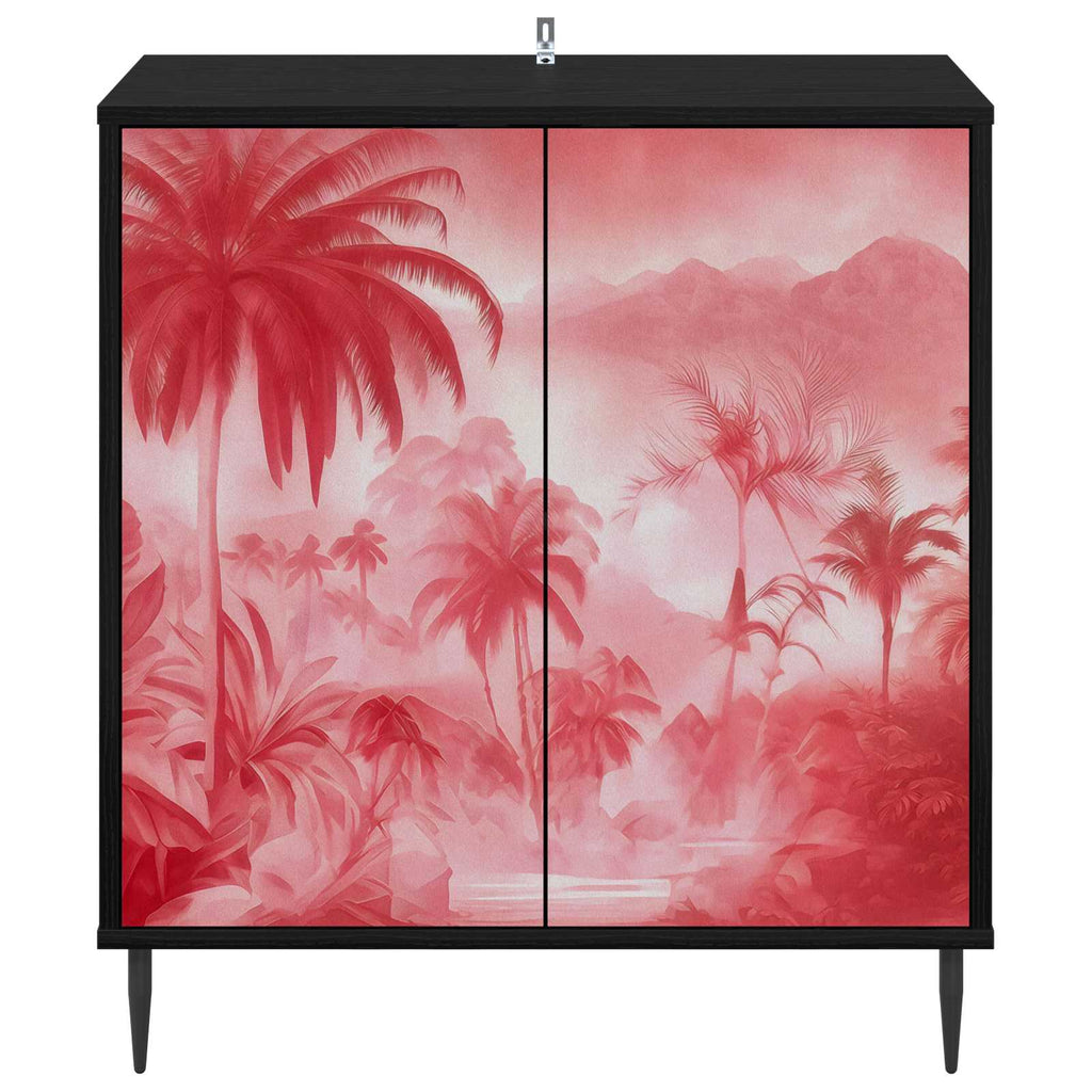 vidaXL Bufet AACHEN Czarny dąb 69 x 33 x 76 cm Drewno inżynieryjne