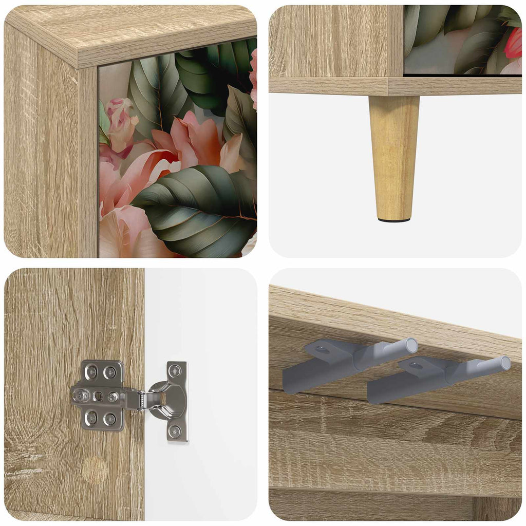 vidaXL Bufet BORNE Sonoma 102 x 33 x 75 cm Drewno inżynieryjne