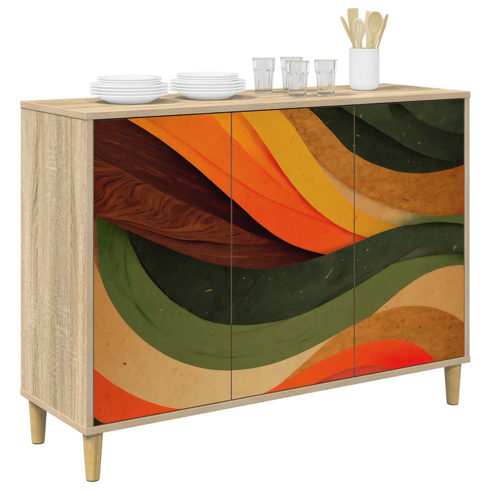 vidaXL Bufet BONN Sonoma 102 x 33 x 75 cm Drewno inżynieryjne