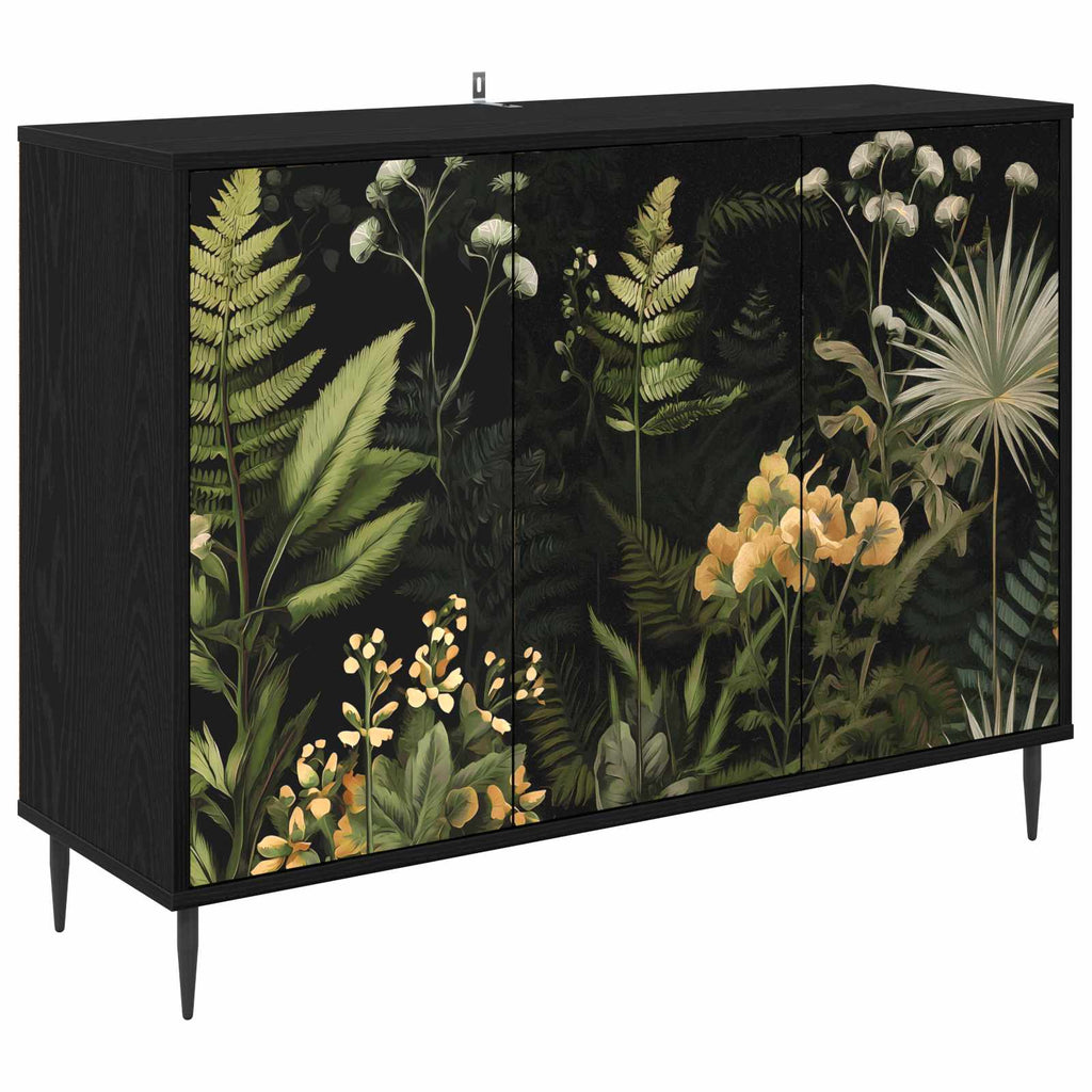vidaXL Bufet RHENEN Czarny dąb 102 x 33 x 76 cm Drewno inżynieryjne