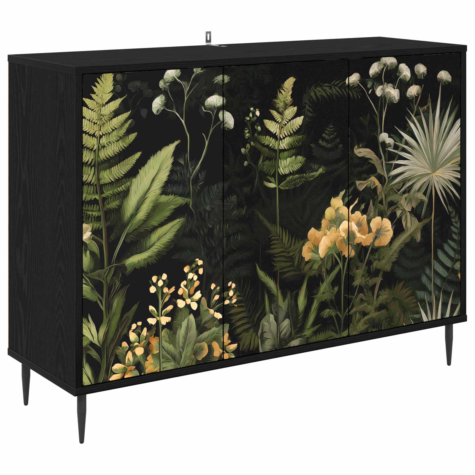 vidaXL Bufet RHENEN Czarny dąb 102 x 33 x 76 cm Drewno inżynieryjne
