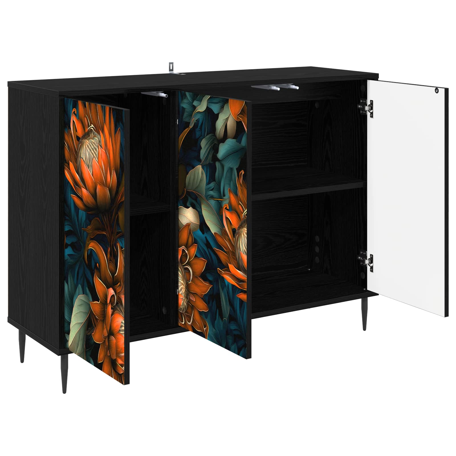 vidaXL Bufet LOCHEM Czarny dąb 102 x 33 x 76 cm Drewno inżynieryjne
