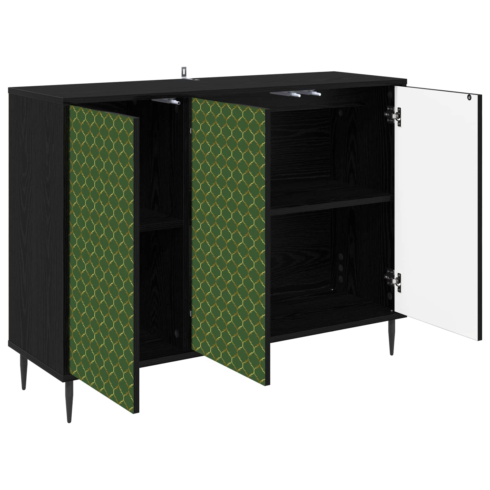vidaXL Bufet GELEEN Czarny dąb 102 x 33 x 76 cm Drewno inżynieryjne
