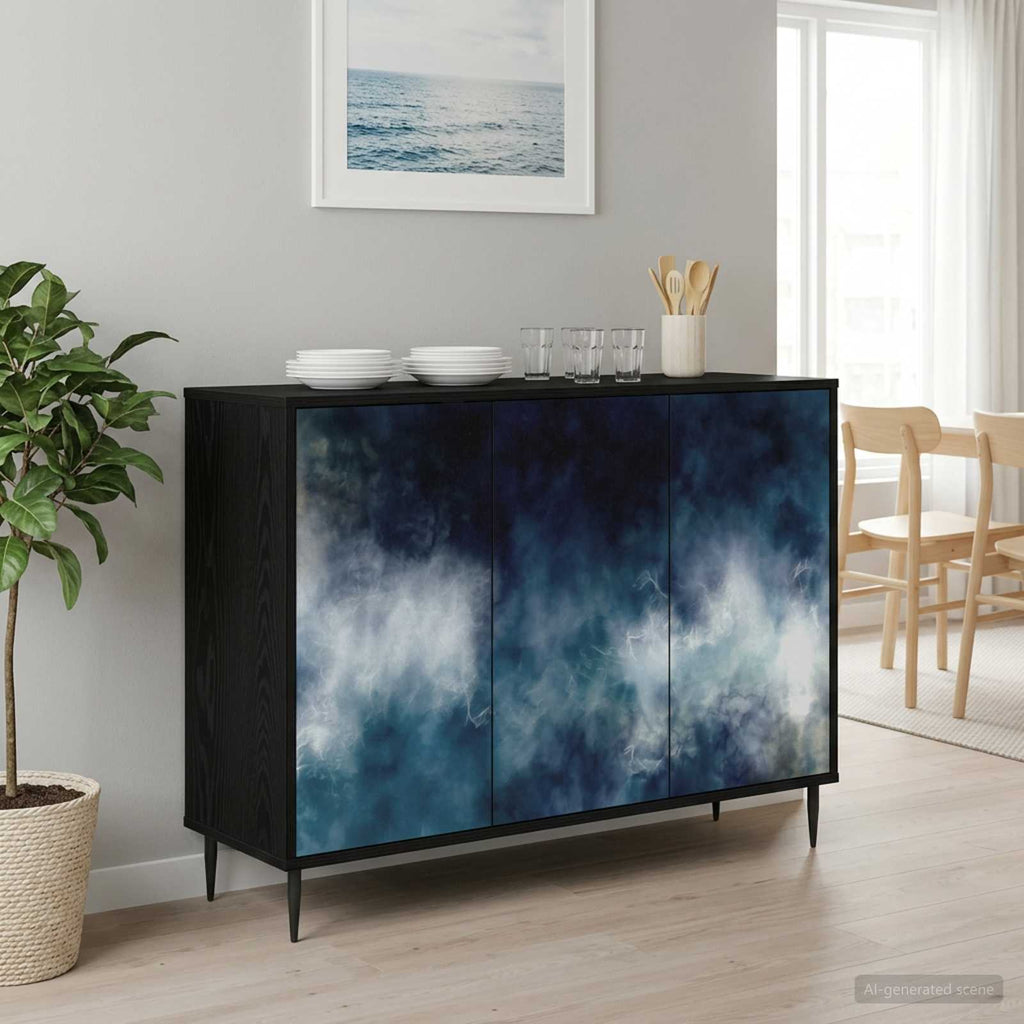 vidaXL Bufet RAALTE Czarny dąb 102 x 33 x 76 cm Drewno inżynieryjne