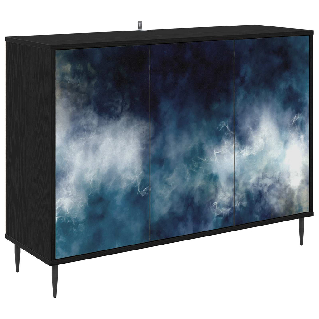vidaXL Bufet RAALTE Czarny dąb 102 x 33 x 76 cm Drewno inżynieryjne
