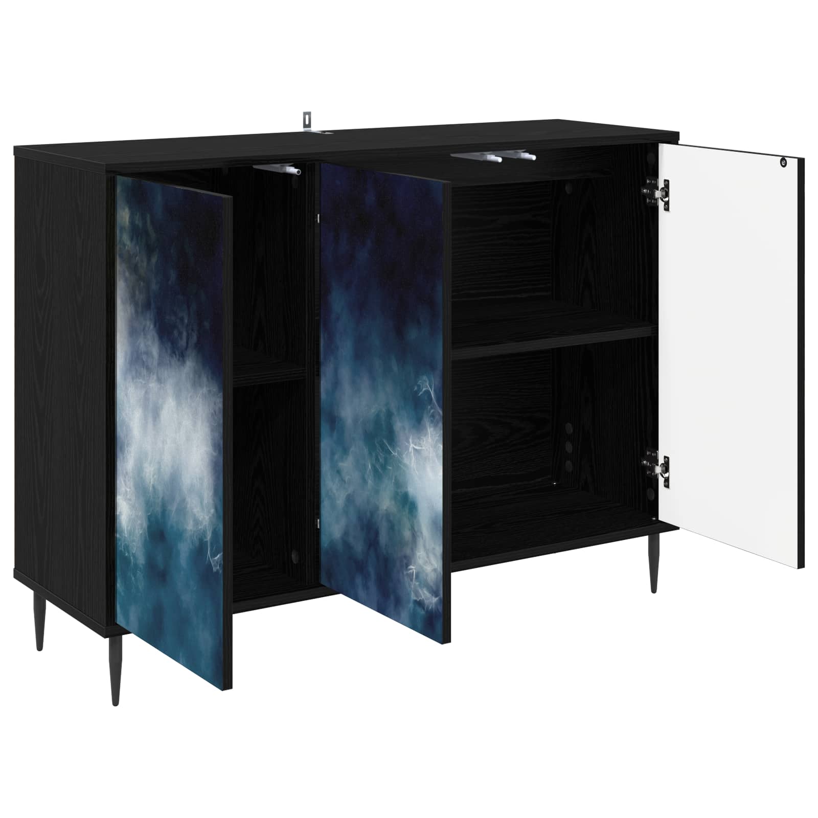 vidaXL Bufet RAALTE Czarny dąb 102 x 33 x 76 cm Drewno inżynieryjne