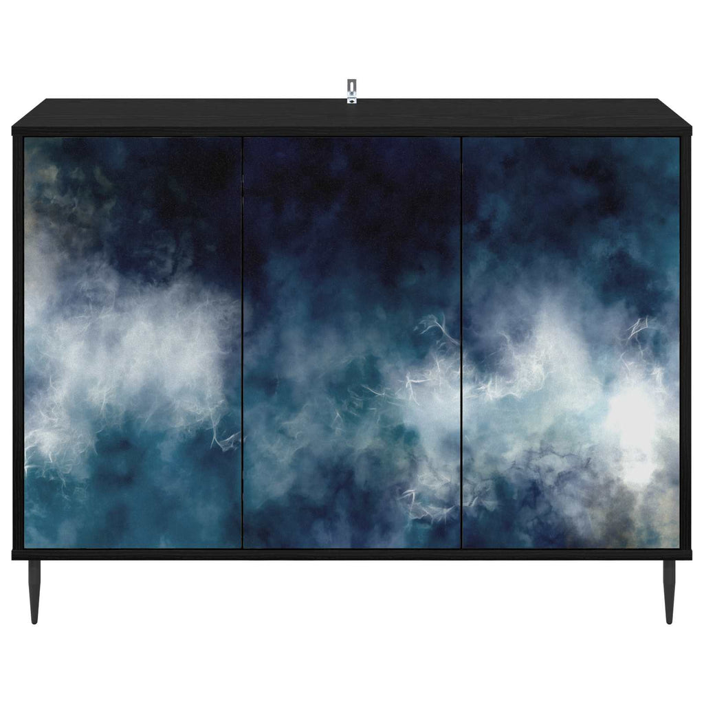 vidaXL Bufet RAALTE Czarny dąb 102 x 33 x 76 cm Drewno inżynieryjne