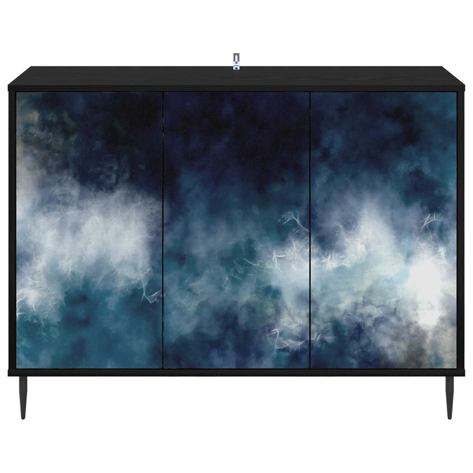 vidaXL Bufet RAALTE Czarny dąb 102 x 33 x 76 cm Drewno inżynieryjne