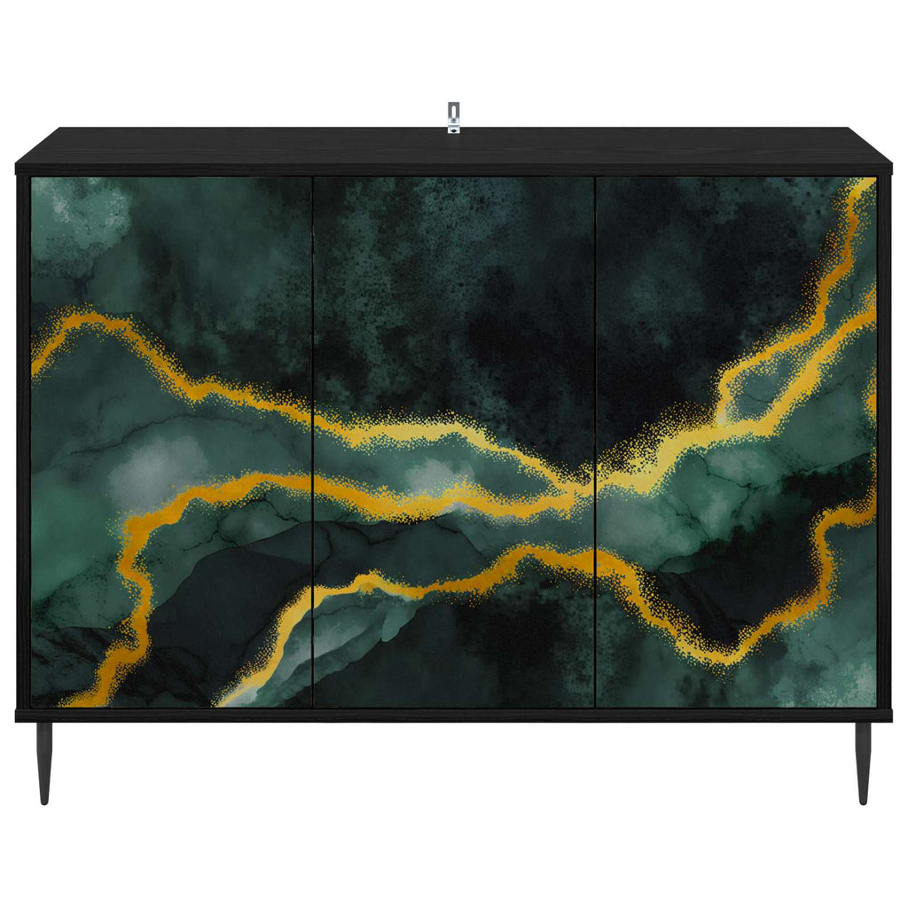 vidaXL Bufet WIJHE Czarny dąb 102 x 33 x 76 cm Drewno inżynieryjne
