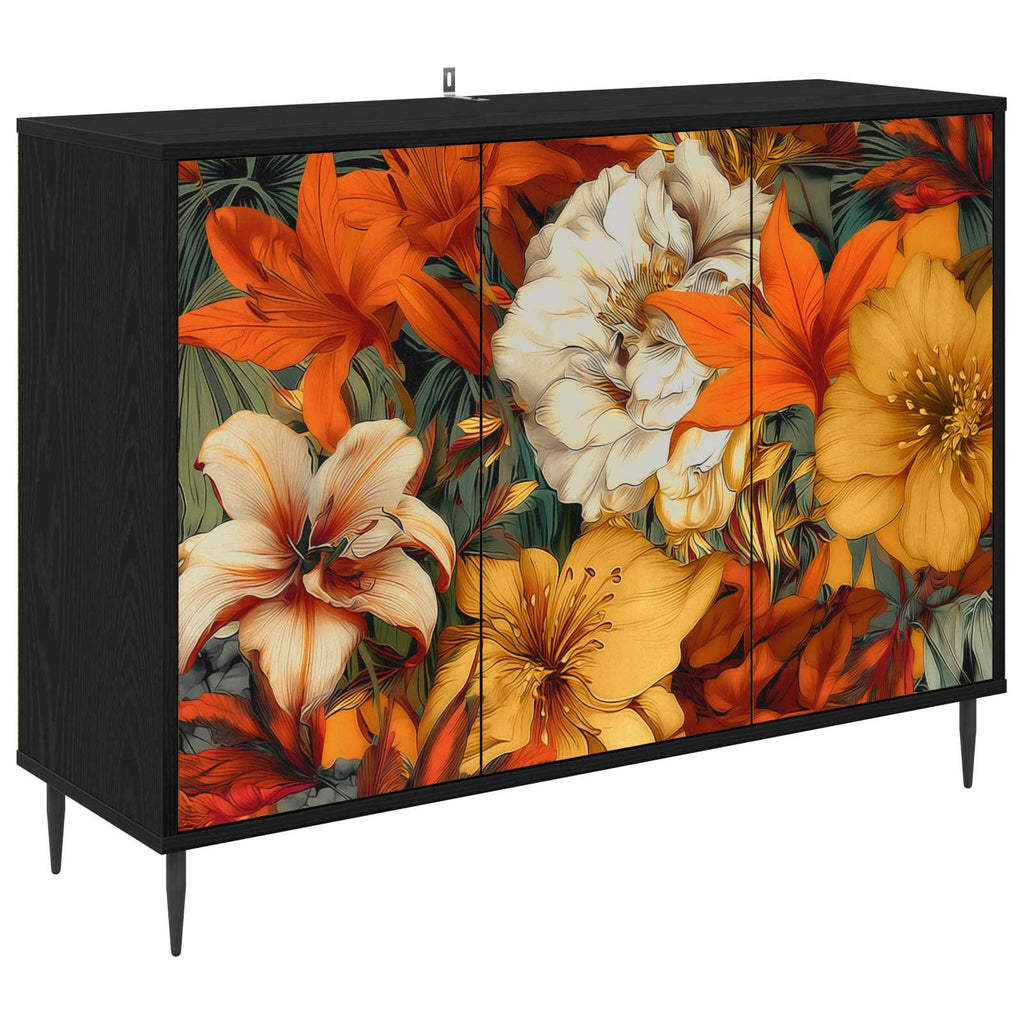 vidaXL Bufet GENNEP Czarny dąb 102 x 33 x 76 cm Drewno inżynieryjne