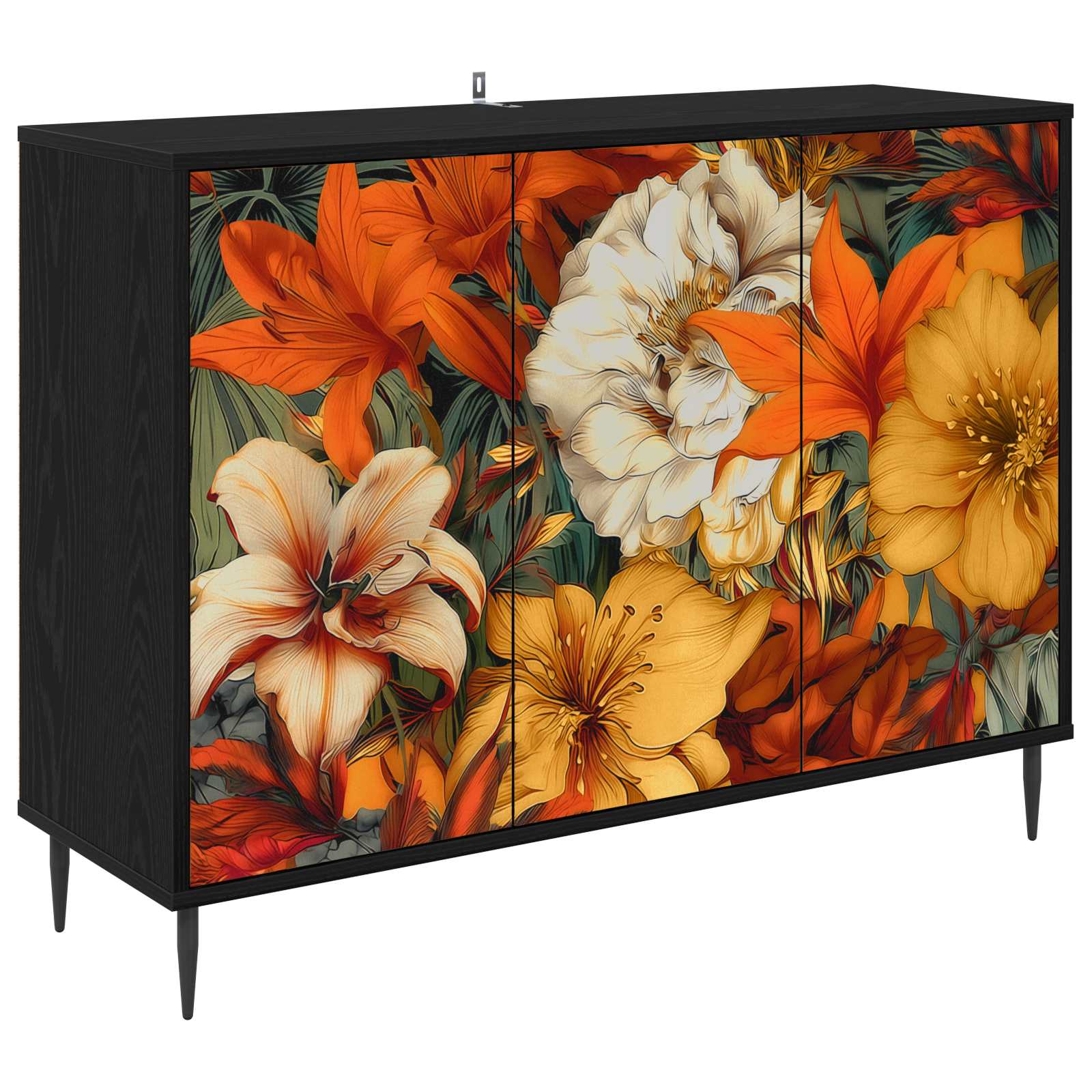 vidaXL Bufet GENNEP Czarny dąb 102 x 33 x 76 cm Drewno inżynieryjne