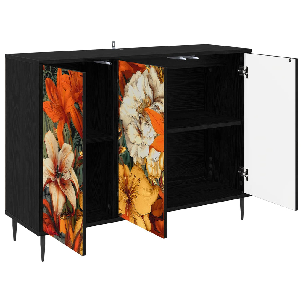 vidaXL Bufet GENNEP Czarny dąb 102 x 33 x 76 cm Drewno inżynieryjne