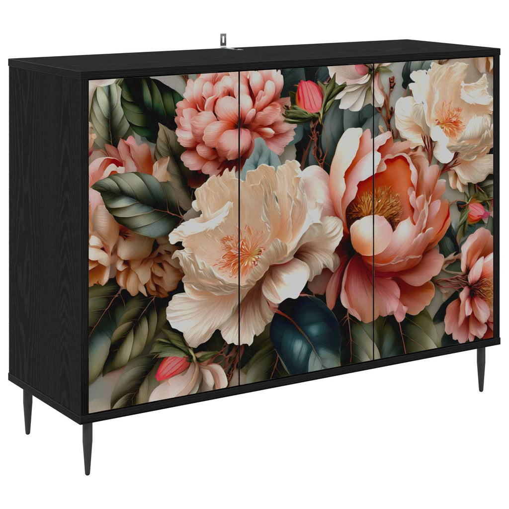 vidaXL Bufet BORNE Czarny dąb 102 x 33 x 76 cm Drewno inżynieryjne