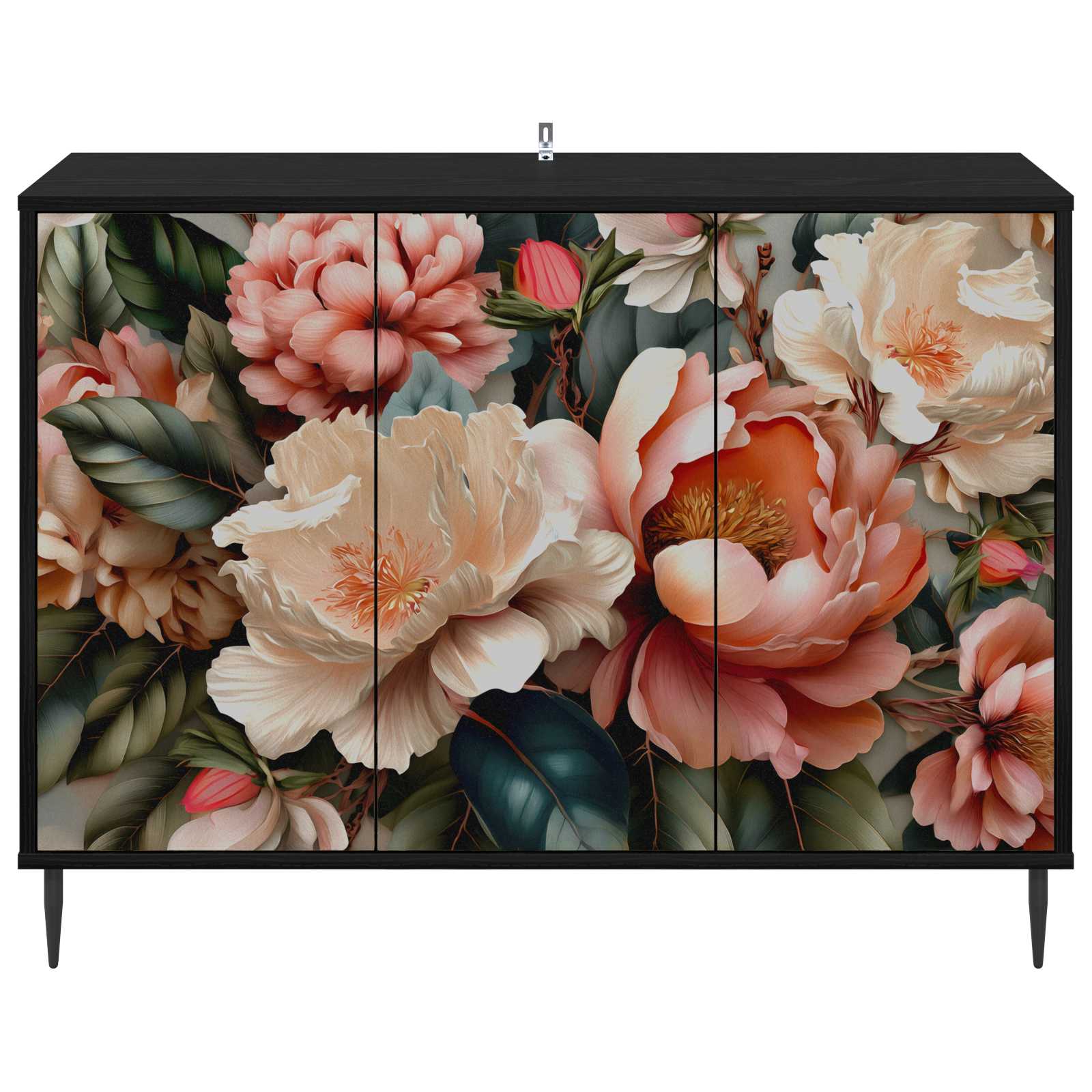 vidaXL Bufet BORNE Czarny dąb 102 x 33 x 76 cm Drewno inżynieryjne