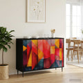 vidaXL Bufet HEESCH Czarny dąb 102 x 33 x 76 cm Drewno inżynieryjne