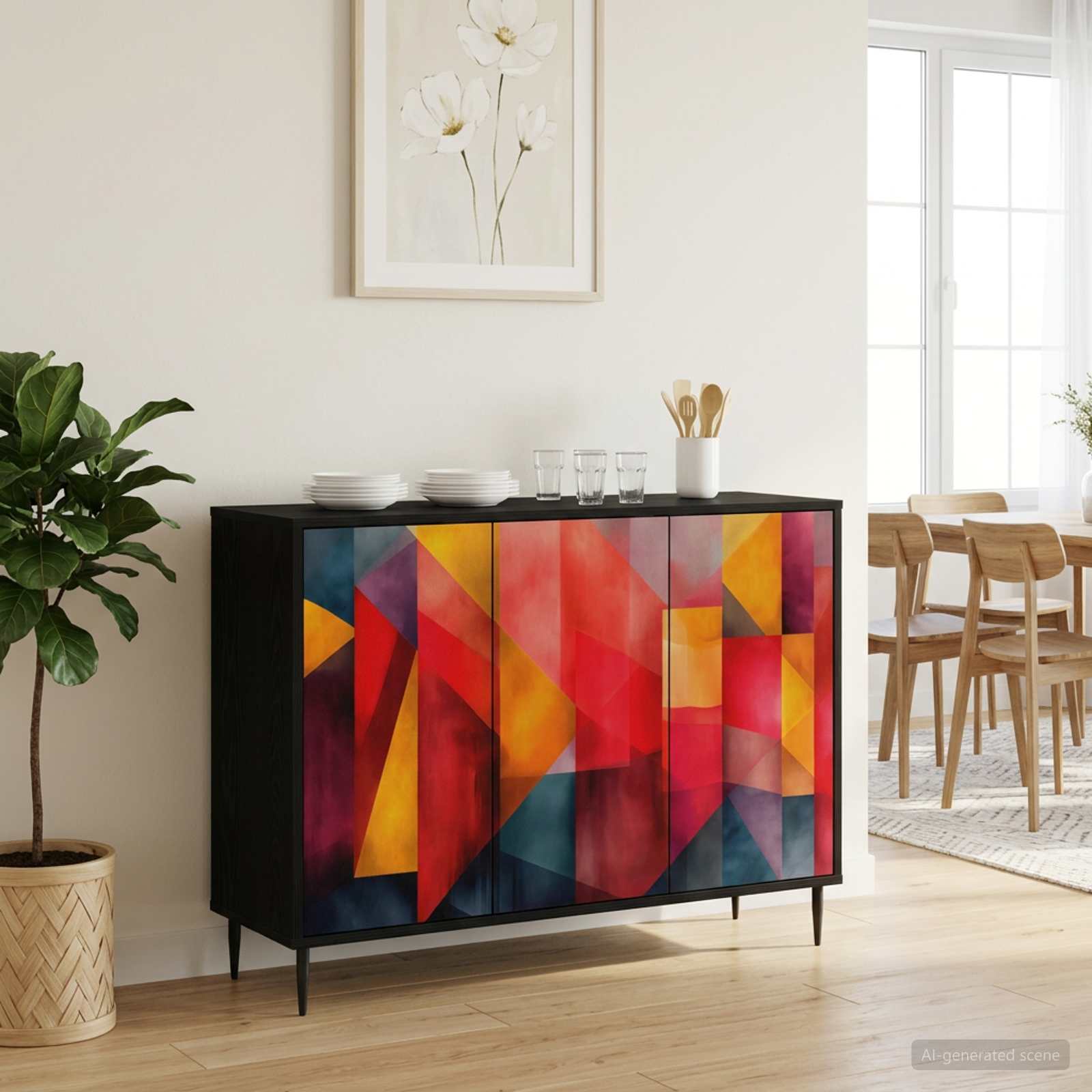 vidaXL Bufet HEESCH Czarny dąb 102 x 33 x 76 cm Drewno inżynieryjne