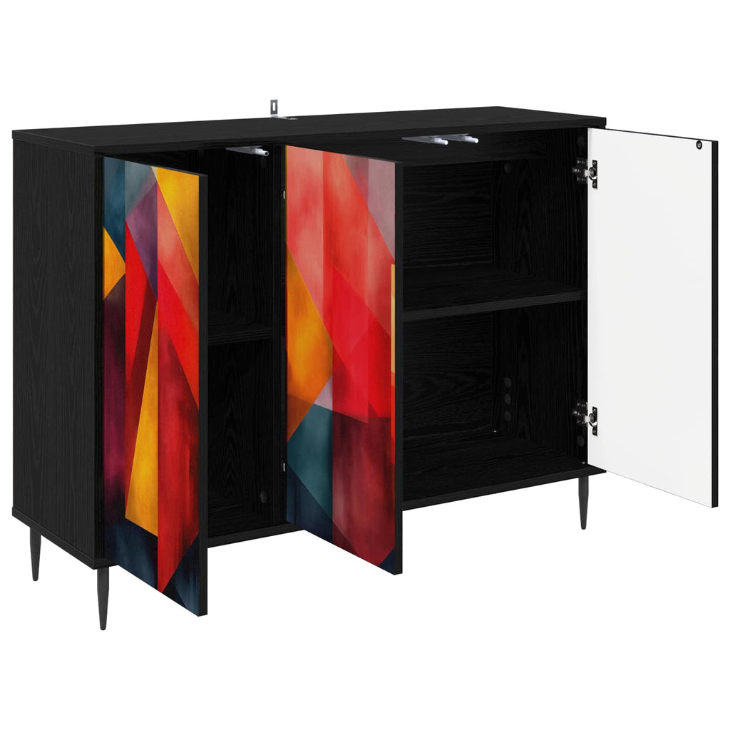 vidaXL Bufet HEESCH Czarny dąb 102 x 33 x 76 cm Drewno inżynieryjne