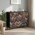 vidaXL Bufet OMMEN Czarny dąb 102 x 33 x 76 cm Drewno inżynieryjne