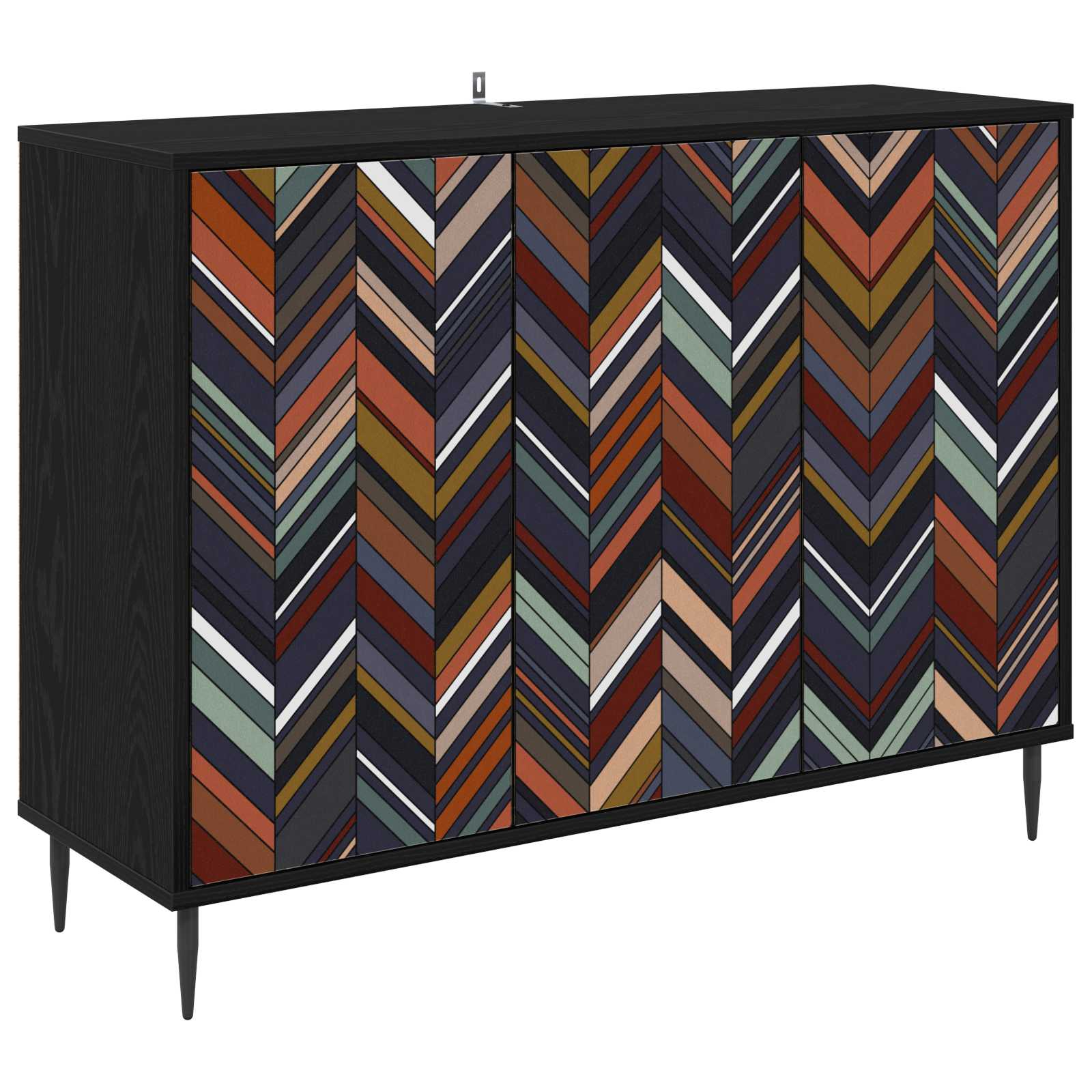 vidaXL Bufet OMMEN Czarny dąb 102 x 33 x 76 cm Drewno inżynieryjne
