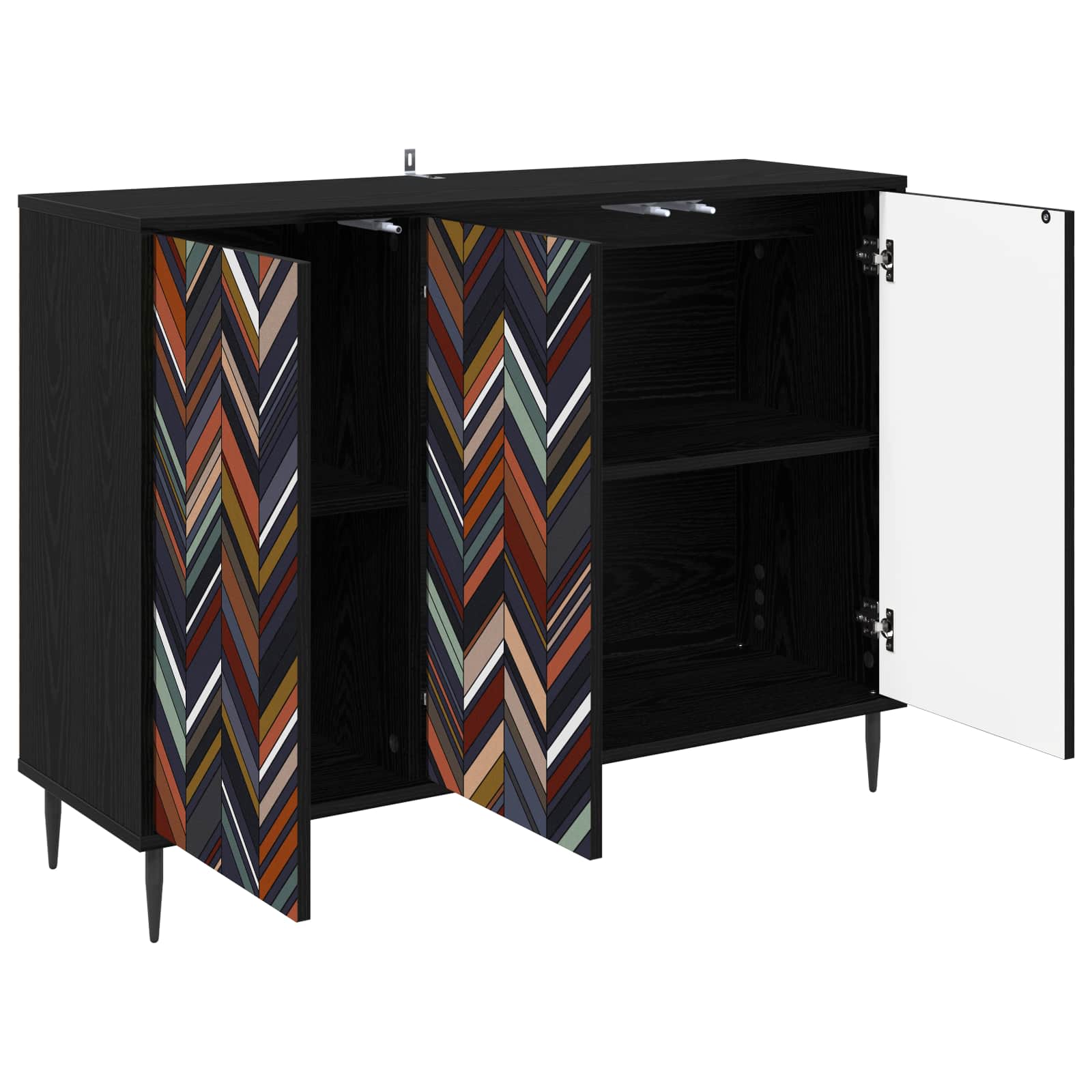 vidaXL Bufet OMMEN Czarny dąb 102 x 33 x 76 cm Drewno inżynieryjne