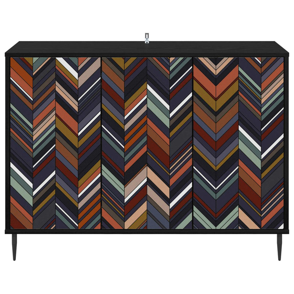 vidaXL Bufet OMMEN Czarny dąb 102 x 33 x 76 cm Drewno inżynieryjne