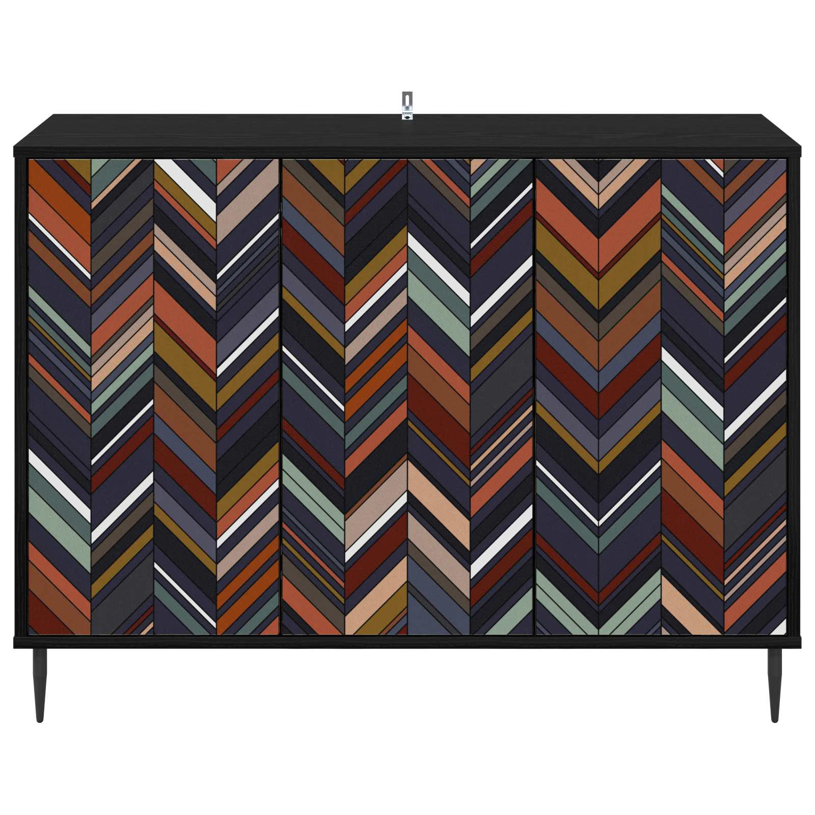 vidaXL Bufet OMMEN Czarny dąb 102 x 33 x 76 cm Drewno inżynieryjne