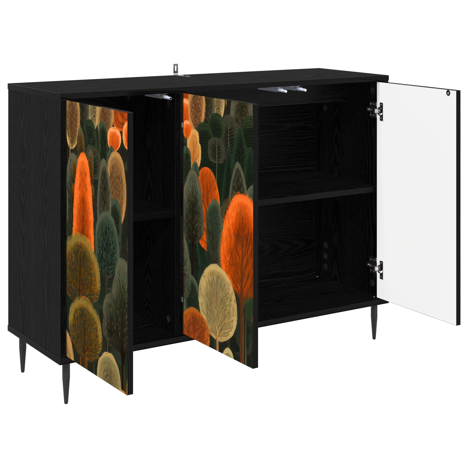 vidaXL Bufet ZAANDAM Czarny dąb 102 x 33 x 76 cm Drewno inżynieryjne