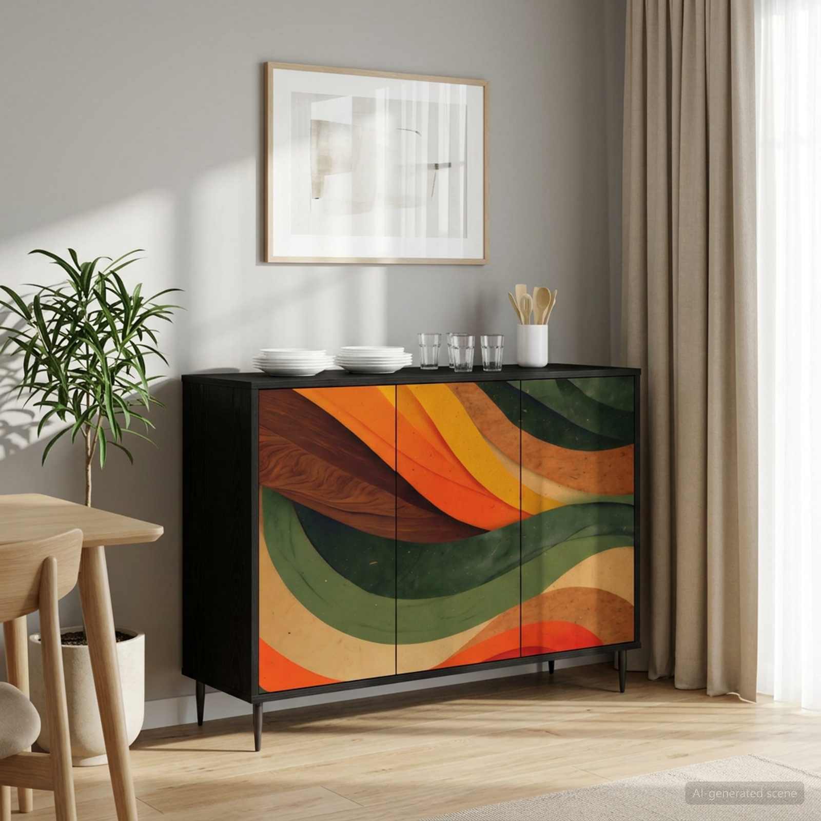 vidaXL Bufet BONN Czarny dąb 102 x 33 x 76 cm Drewno inżynieryjne