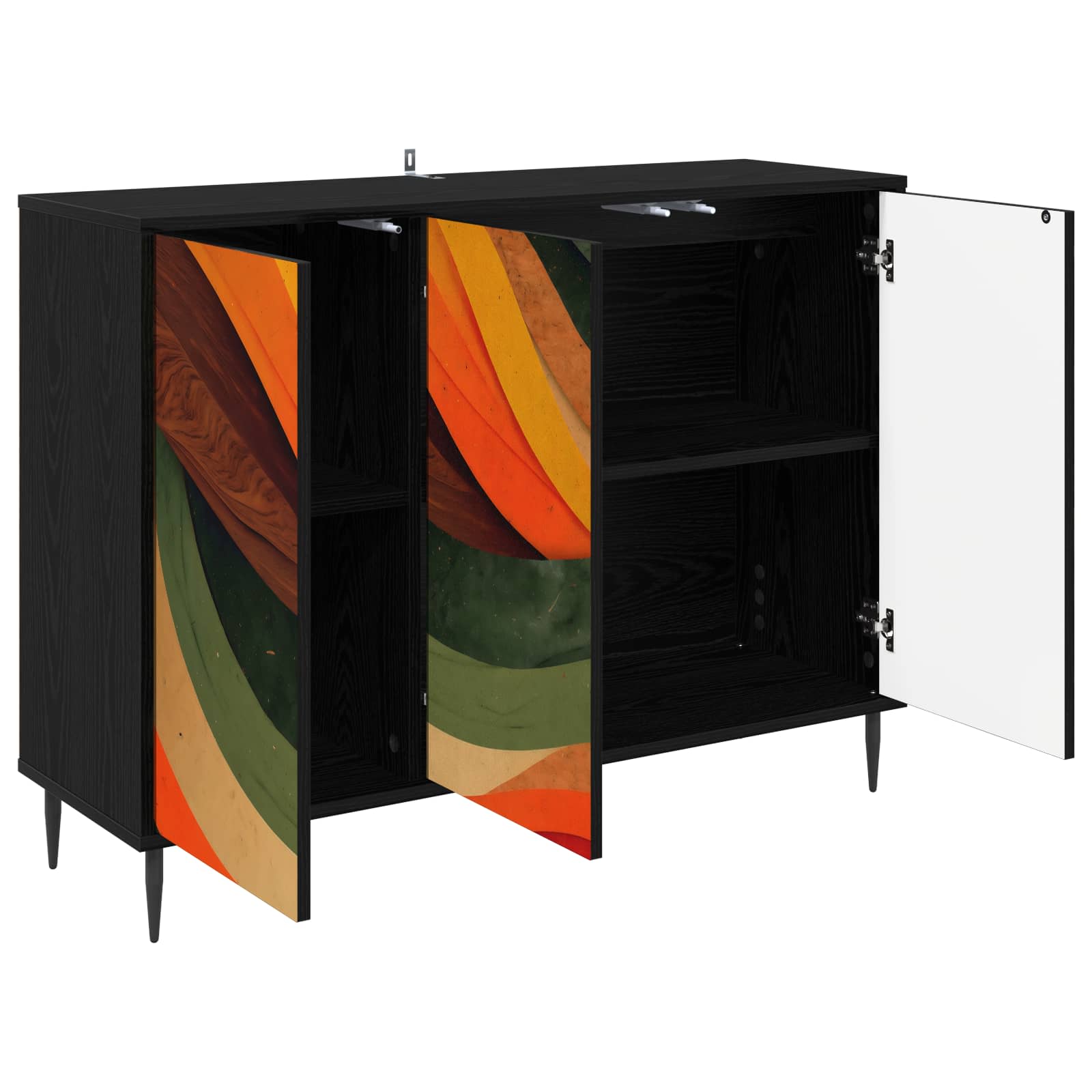 vidaXL Bufet BONN Czarny dąb 102 x 33 x 76 cm Drewno inżynieryjne