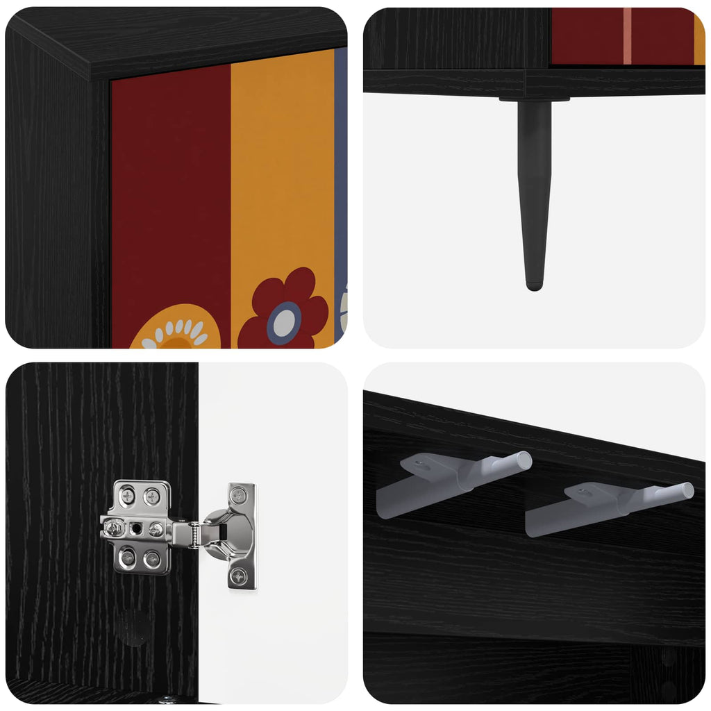 vidaXL Bufet ESSEN Czarny dąb 102 x 33 x 76 cm Drewno inżynieryjne