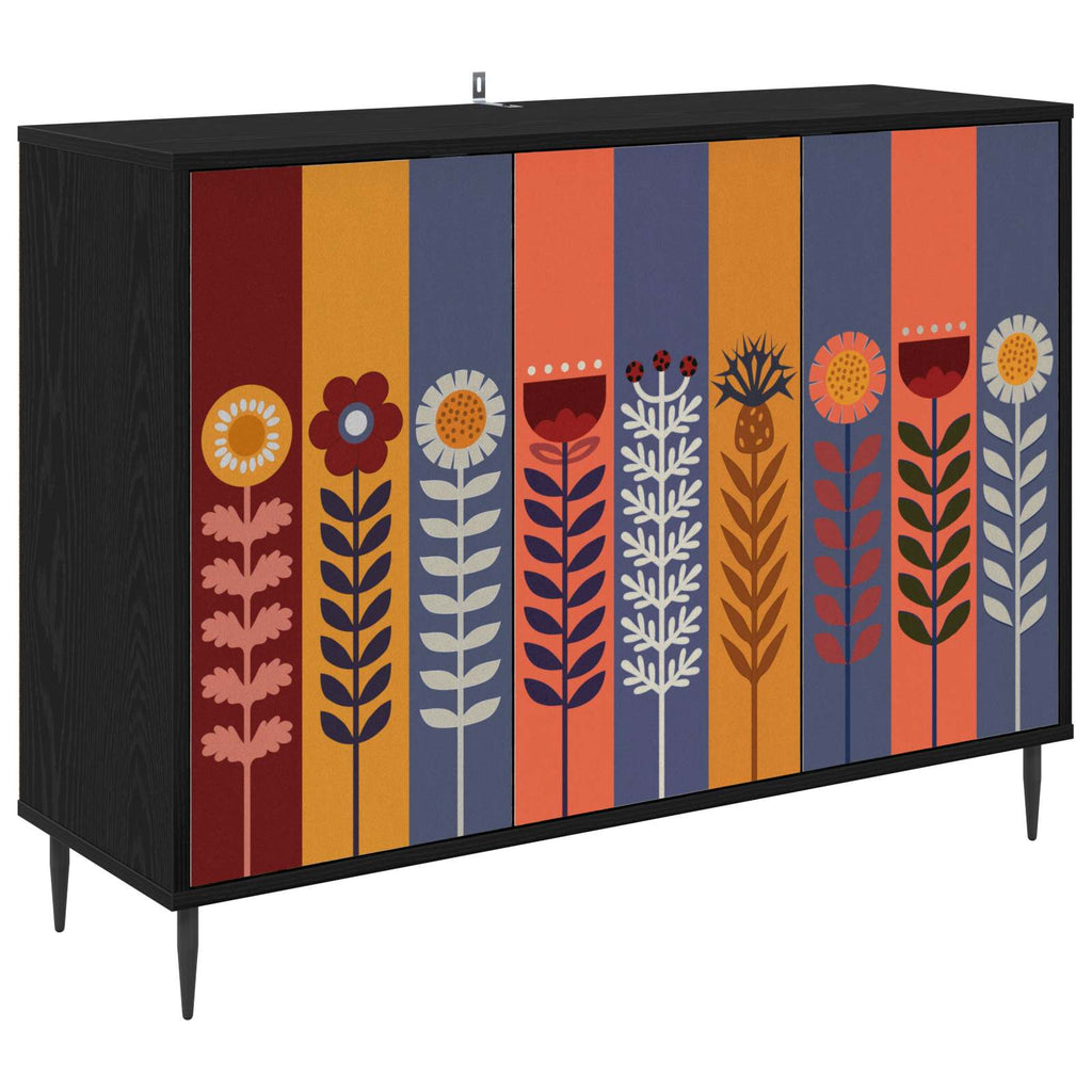 vidaXL Bufet ESSEN Czarny dąb 102 x 33 x 76 cm Drewno inżynieryjne