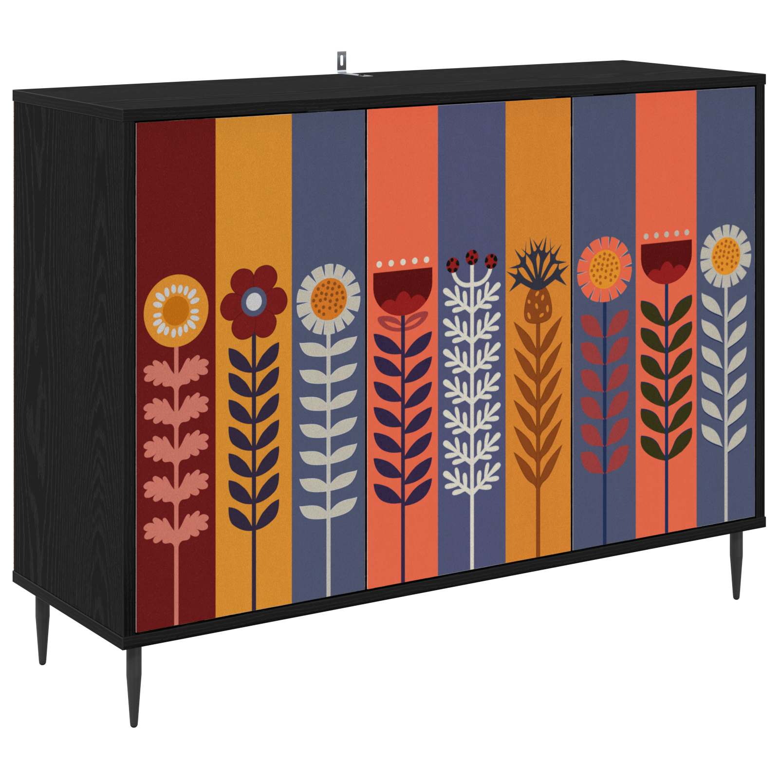vidaXL Bufet ESSEN Czarny dąb 102 x 33 x 76 cm Drewno inżynieryjne