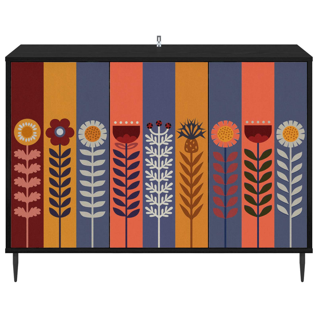 vidaXL Bufet ESSEN Czarny dąb 102 x 33 x 76 cm Drewno inżynieryjne