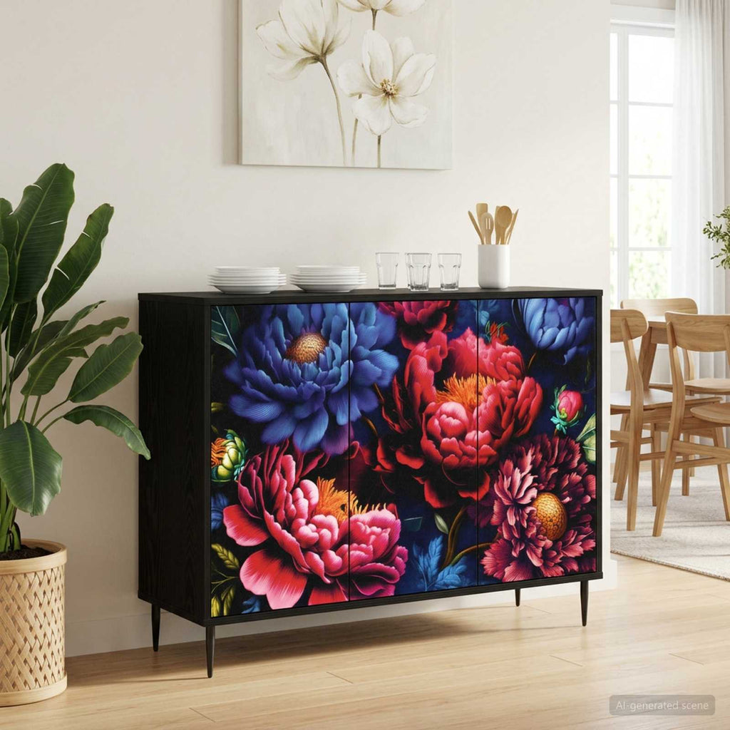 vidaXL Bufet KIEL Czarny dąb 102 x 33 x 76 cm Drewno inżynieryjne