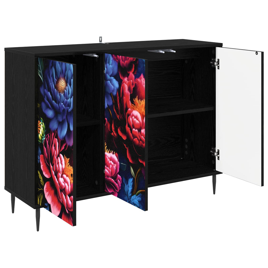 vidaXL Bufet KIEL Czarny dąb 102 x 33 x 76 cm Drewno inżynieryjne