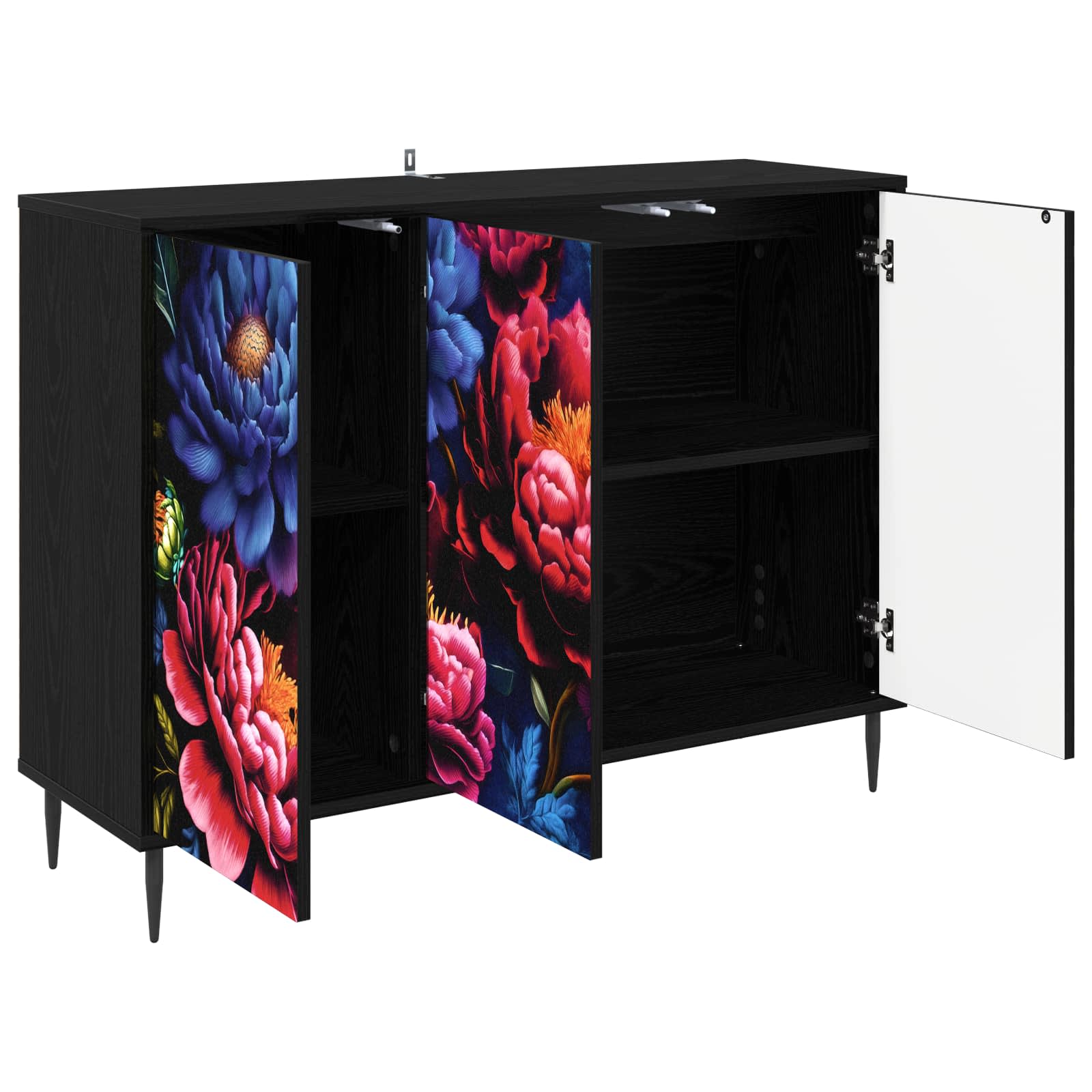 vidaXL Bufet KIEL Czarny dąb 102 x 33 x 76 cm Drewno inżynieryjne