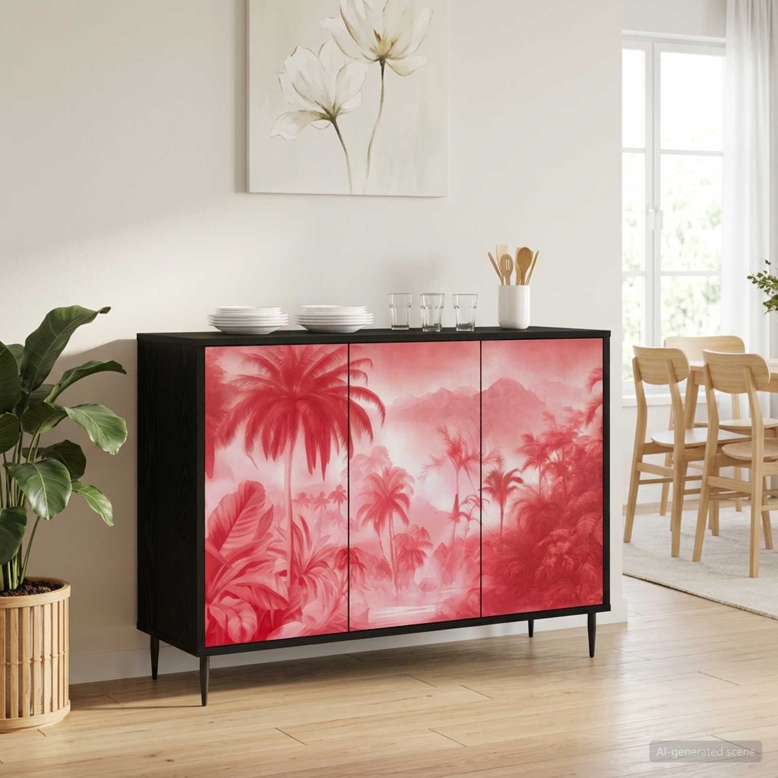 vidaXL Bufet AACHEN Czarny dąb 102 x 33 x 76 cm Drewno inżynieryjne