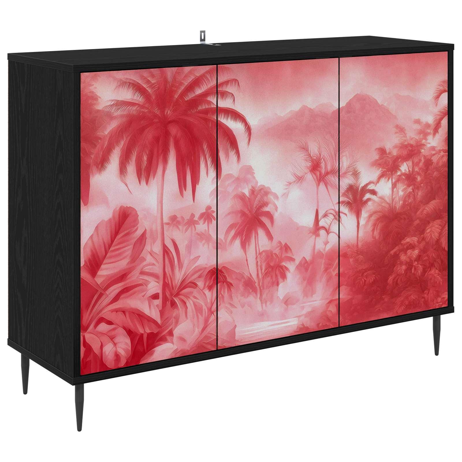 vidaXL Bufet AACHEN Czarny dąb 102 x 33 x 76 cm Drewno inżynieryjne