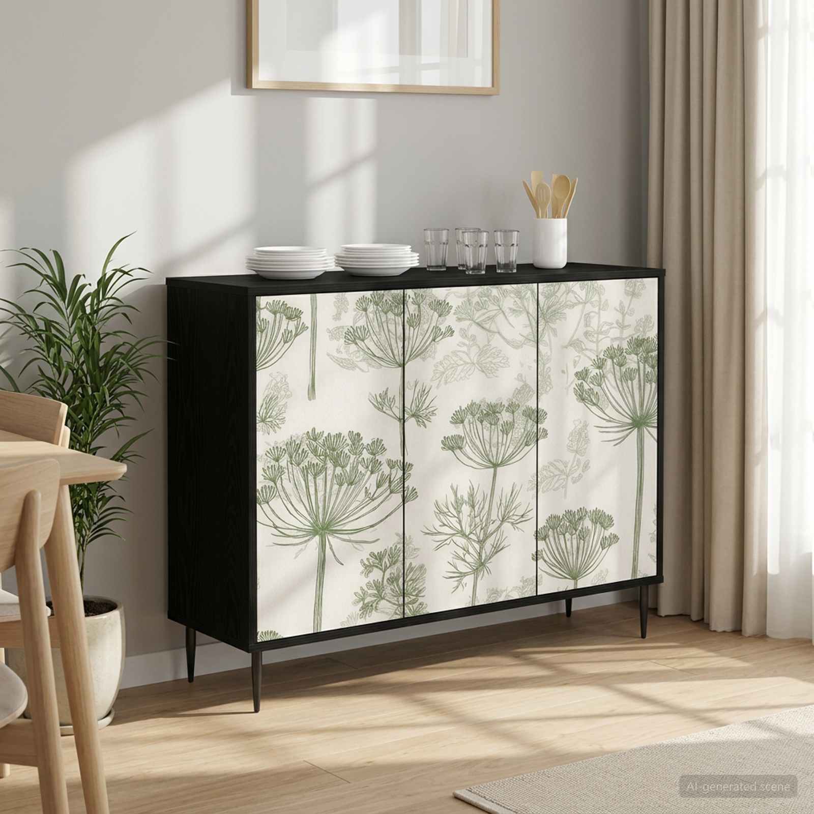 vidaXL Bufet GOTHA Czarny dąb 102 x 33 x 76 cm Drewno inżynieryjne