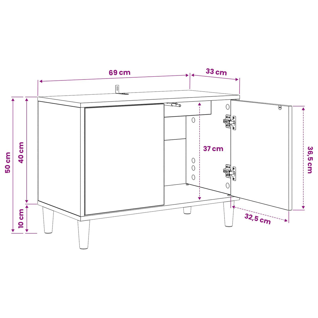 vidaXL Szafka pod telewizor MAINZ 69 x 33 x 50 cm Sonoma
