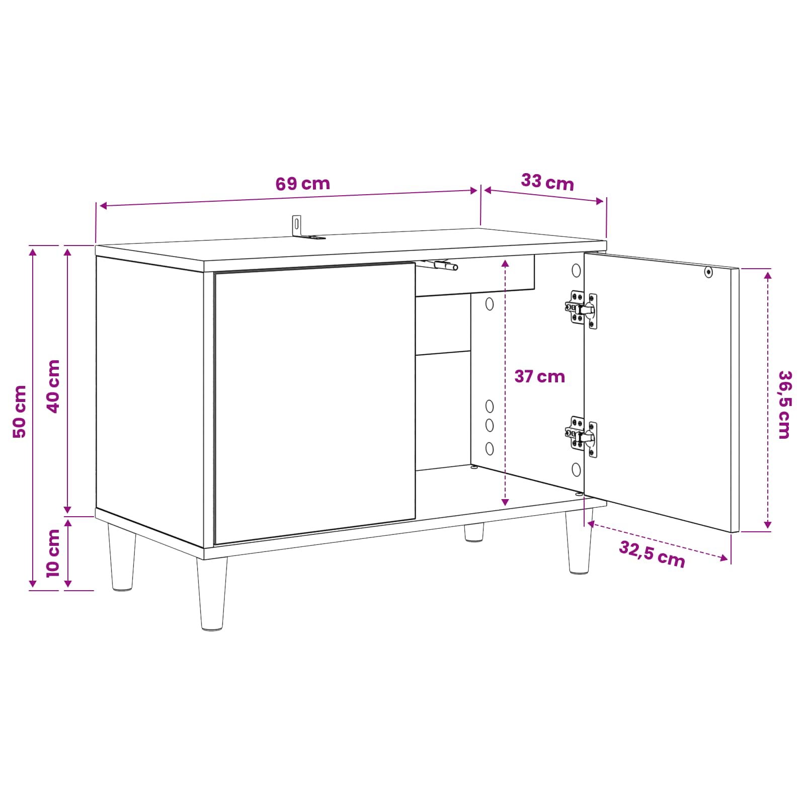 vidaXL Szafka pod telewizor MAINZ 69 x 33 x 50 cm Sonoma