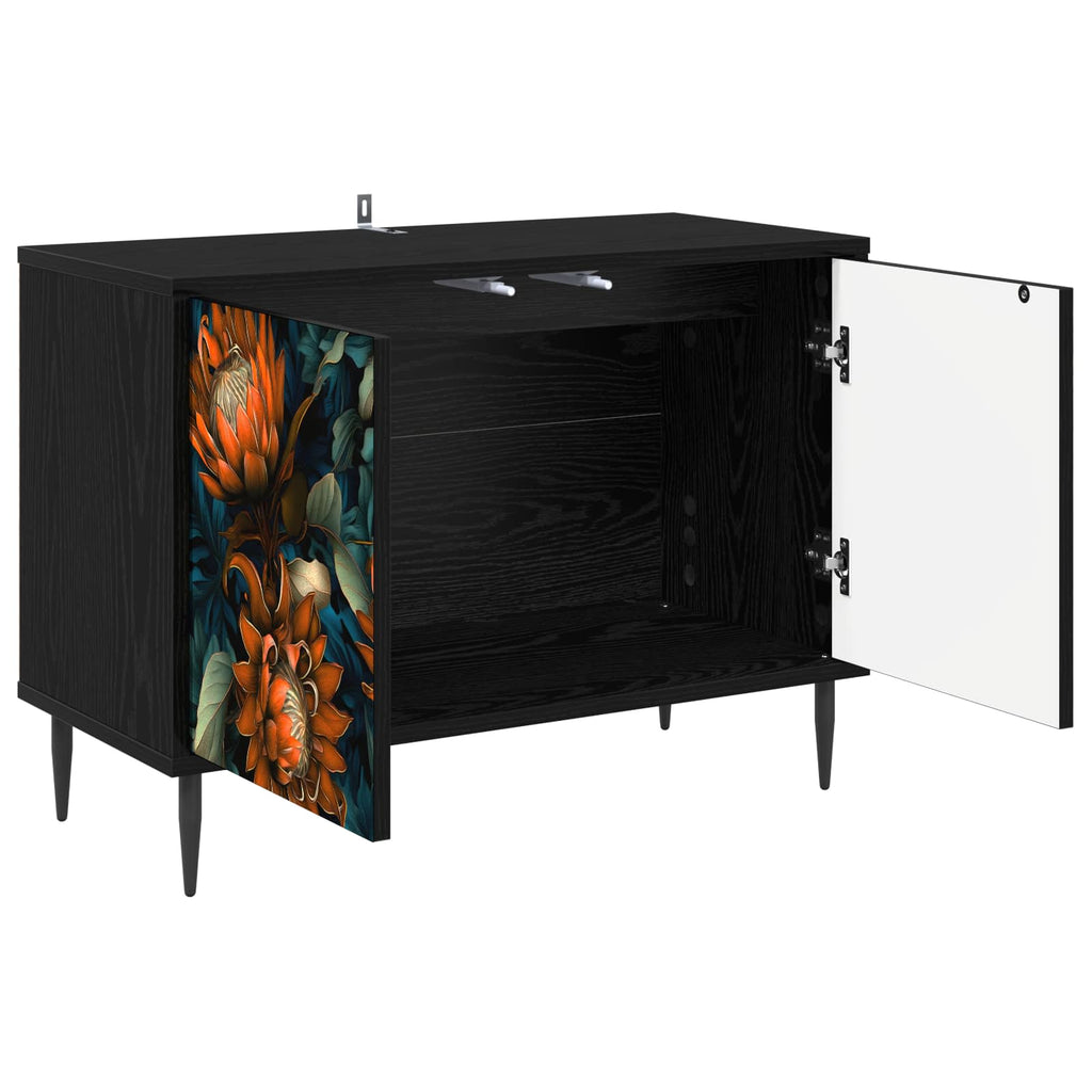 vidaXL Szafka pod telewizor LOCHEM 69 x 33 x 50,5 cm Czarny dąb