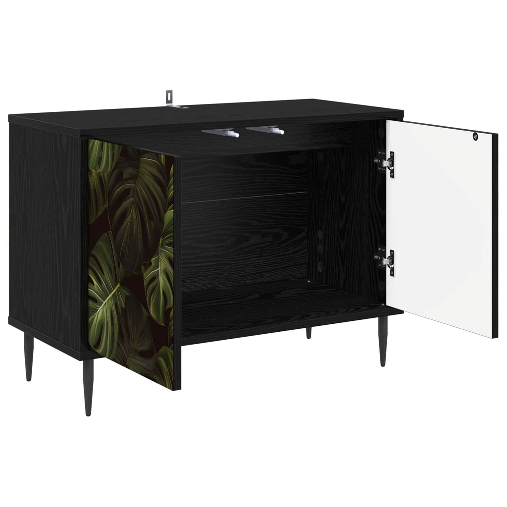 vidaXL Szafka pod telewizor ELBURG 69 x 33 x 50,5 cm Czarny dąb