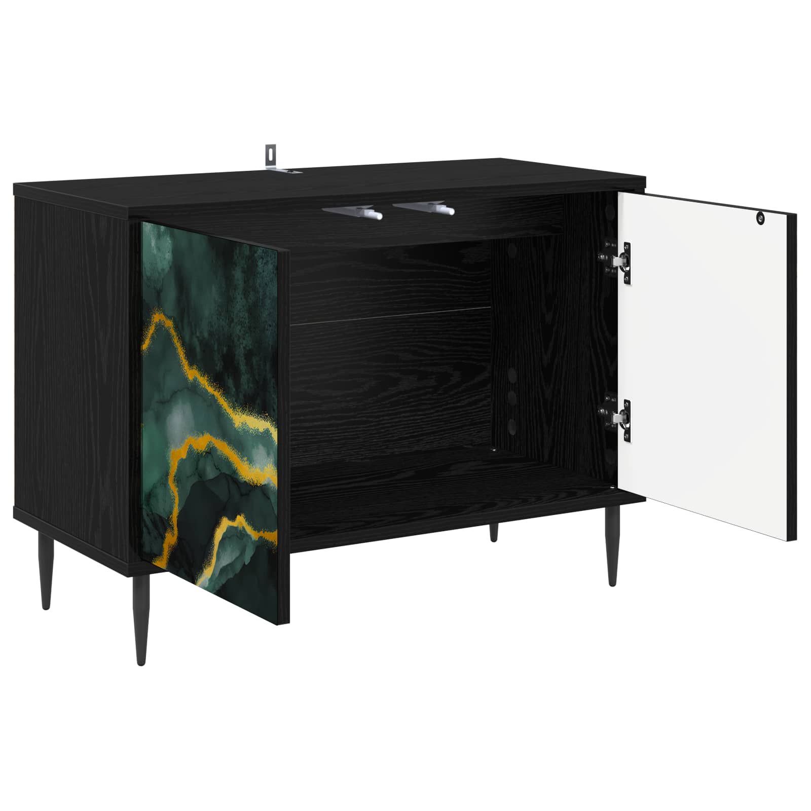 vidaXL Szafka pod telewizor WIJHE 69 x 33 x 50,5 cm Czarny dąb