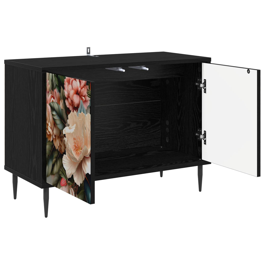 vidaXL Szafka pod telewizor BORNE 69 x 33 x 50,5 cm Czarny dąb