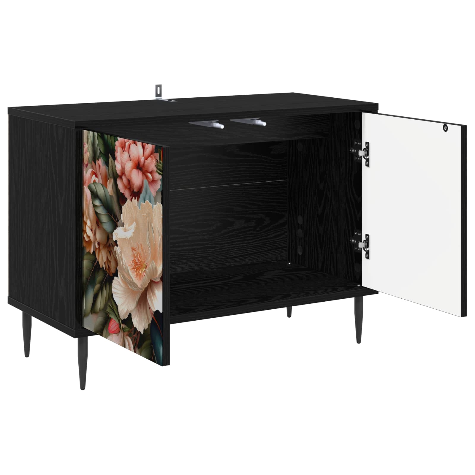 vidaXL Szafka pod telewizor BORNE 69 x 33 x 50,5 cm Czarny dąb