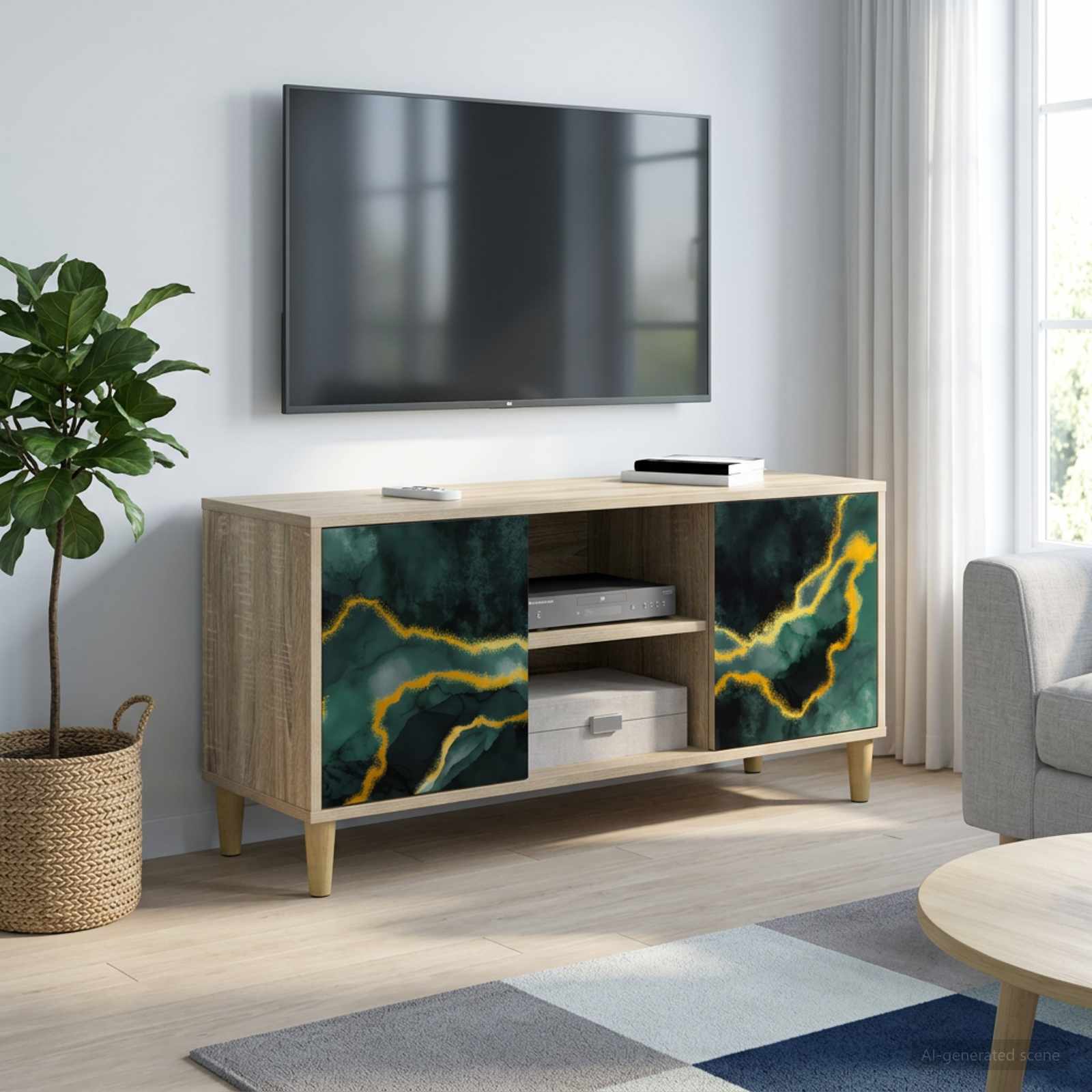 vidaXL Szafka pod telewizor WIJHE 102 x 33 x 50 cm Sonoma