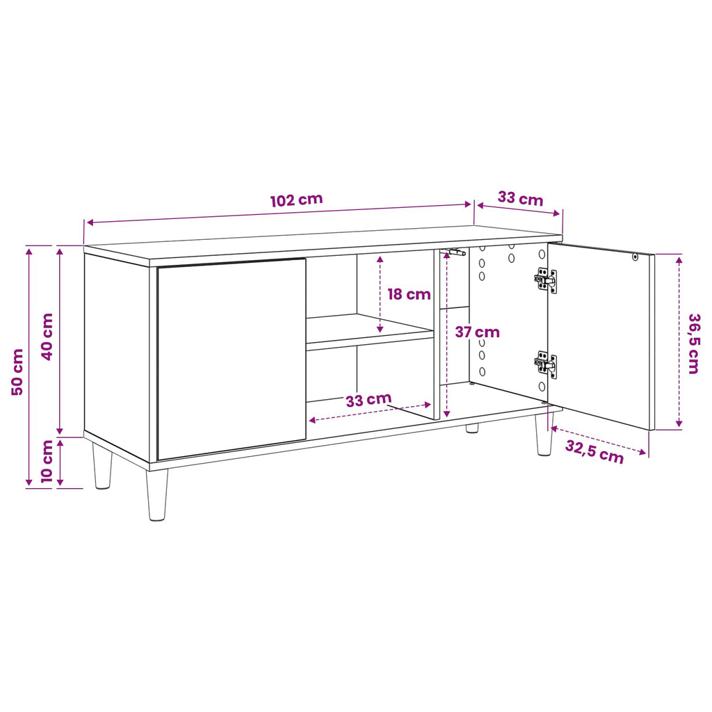 vidaXL Szafka pod telewizor MAINZ 102 x 33 x 50 cm Sonoma