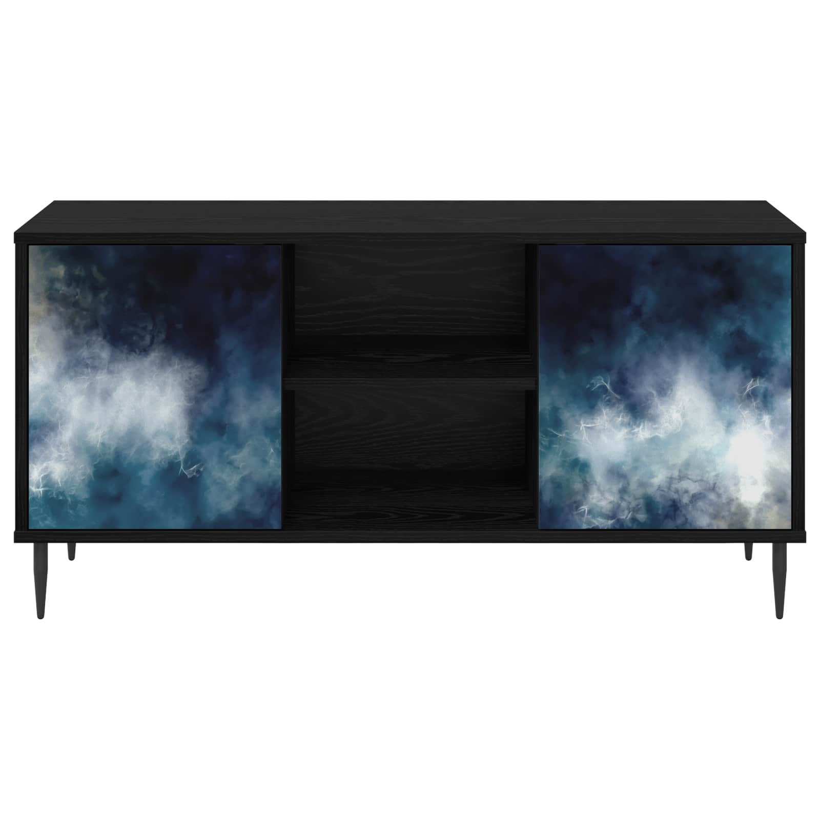vidaXL Szafka pod telewizor RAALTE 102 x 33 x 51 cm Czarny dąb